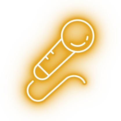 Neon yellow microphone icon